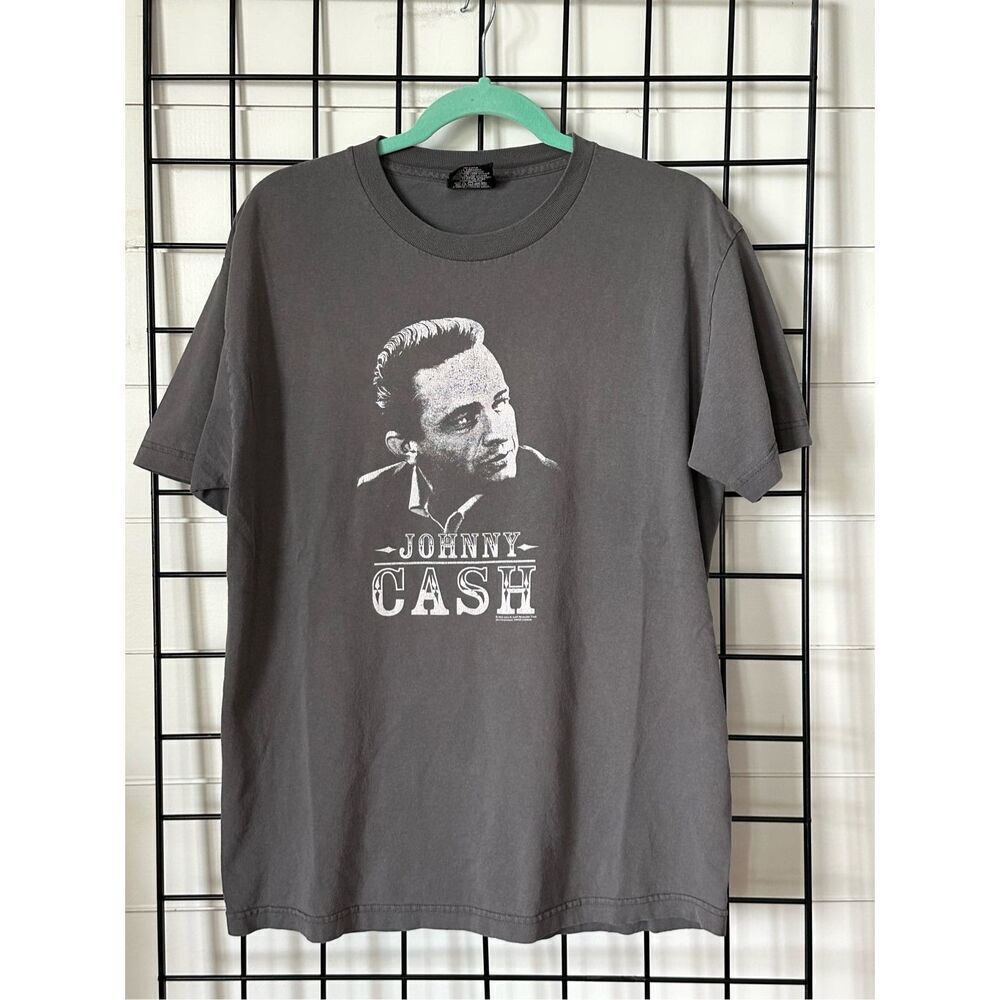 Zion Rootswear Johnny Cash T-Shirt‎ Mens L Grey Country Western Legend